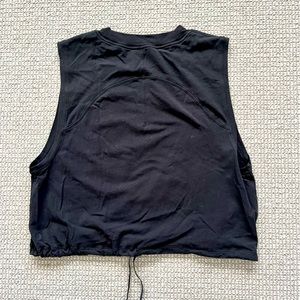 Lululemon Cinch me up Black Crop Tank
